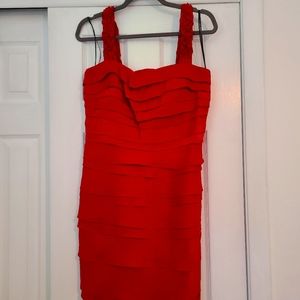 Dressbarn tiered red ruffle dress